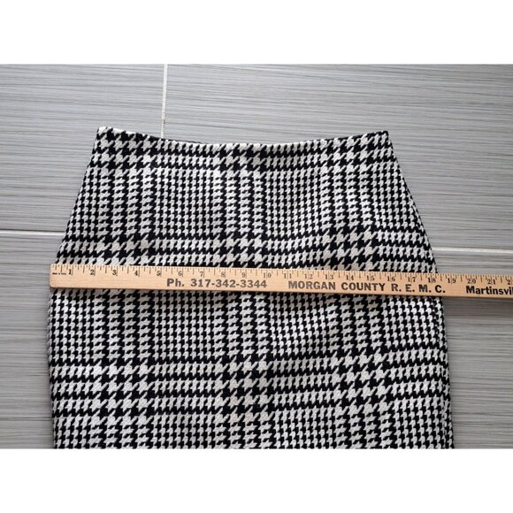 Vtg Liz Claiborne Houndstooth Black & White Pencil Skirt Size 6 Wool Blend - Picture 7 of 8